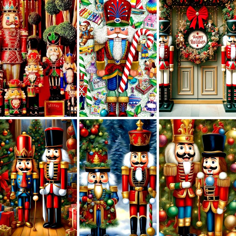 Resin Art Wallpaper - 5D DIY Diamond Painting Christmas Nutcrackers