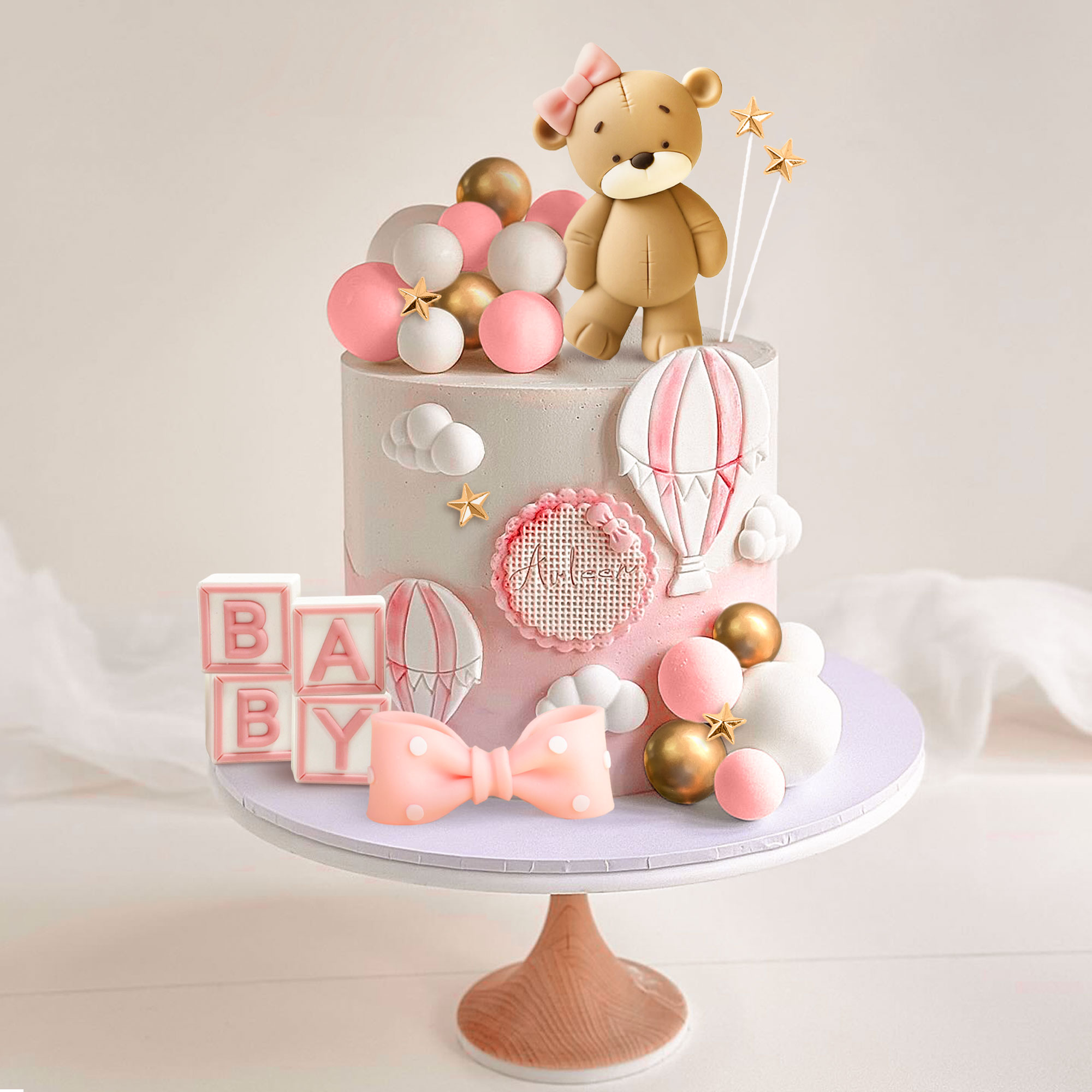 LaVenty Pink Bear Cake Decorat - Resin Art Alphabet 评论和价格