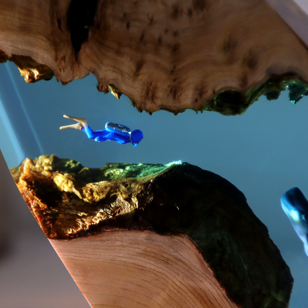 New Underwater Cave Whale Dive - Resin Art Wedding Gift 评论和价格