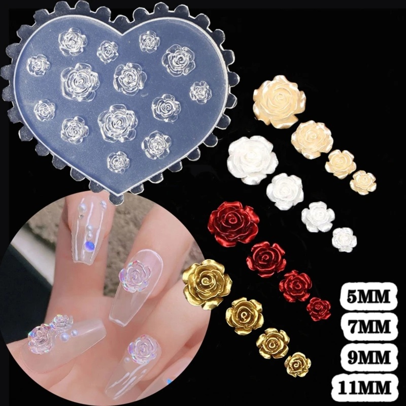 3D Rose Flower Nail Art Decora - Resin Art Rose 评论和价格