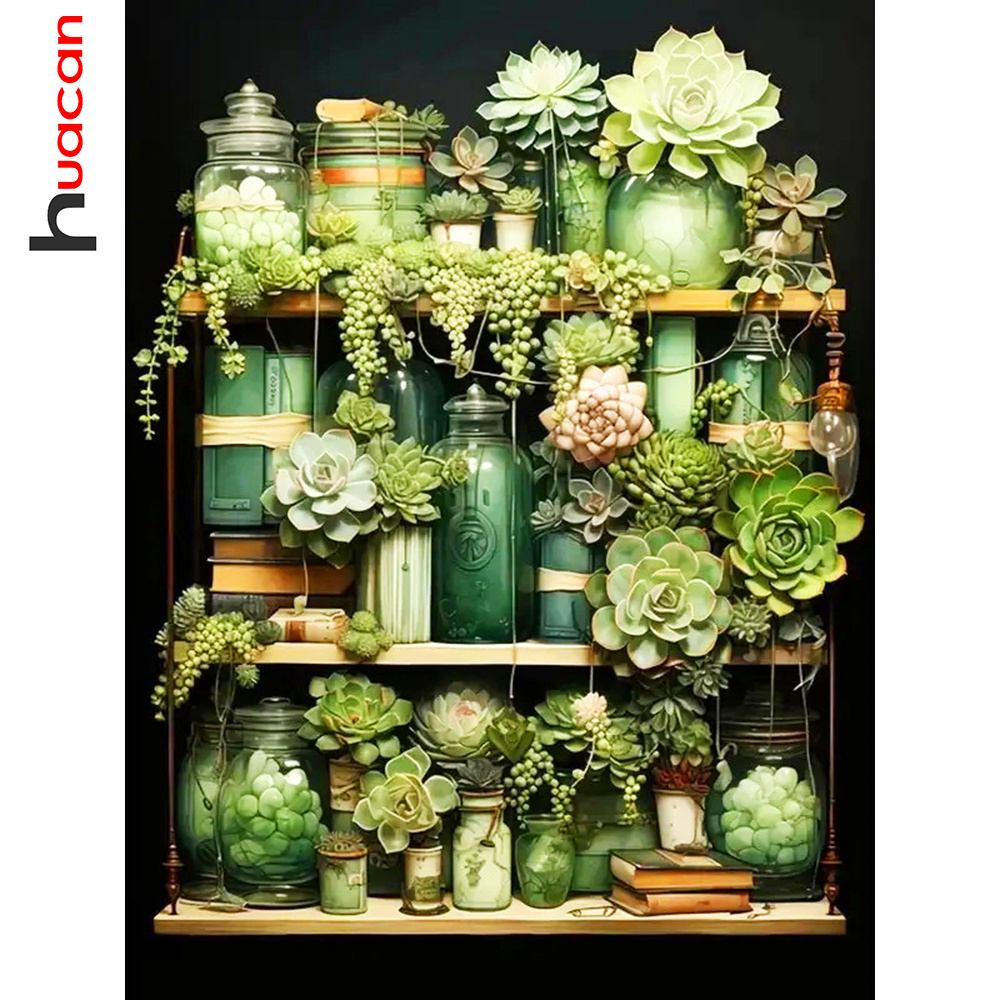 Huacan Diamond Painting Succul - Resin Art Wallpaper 评论和价格