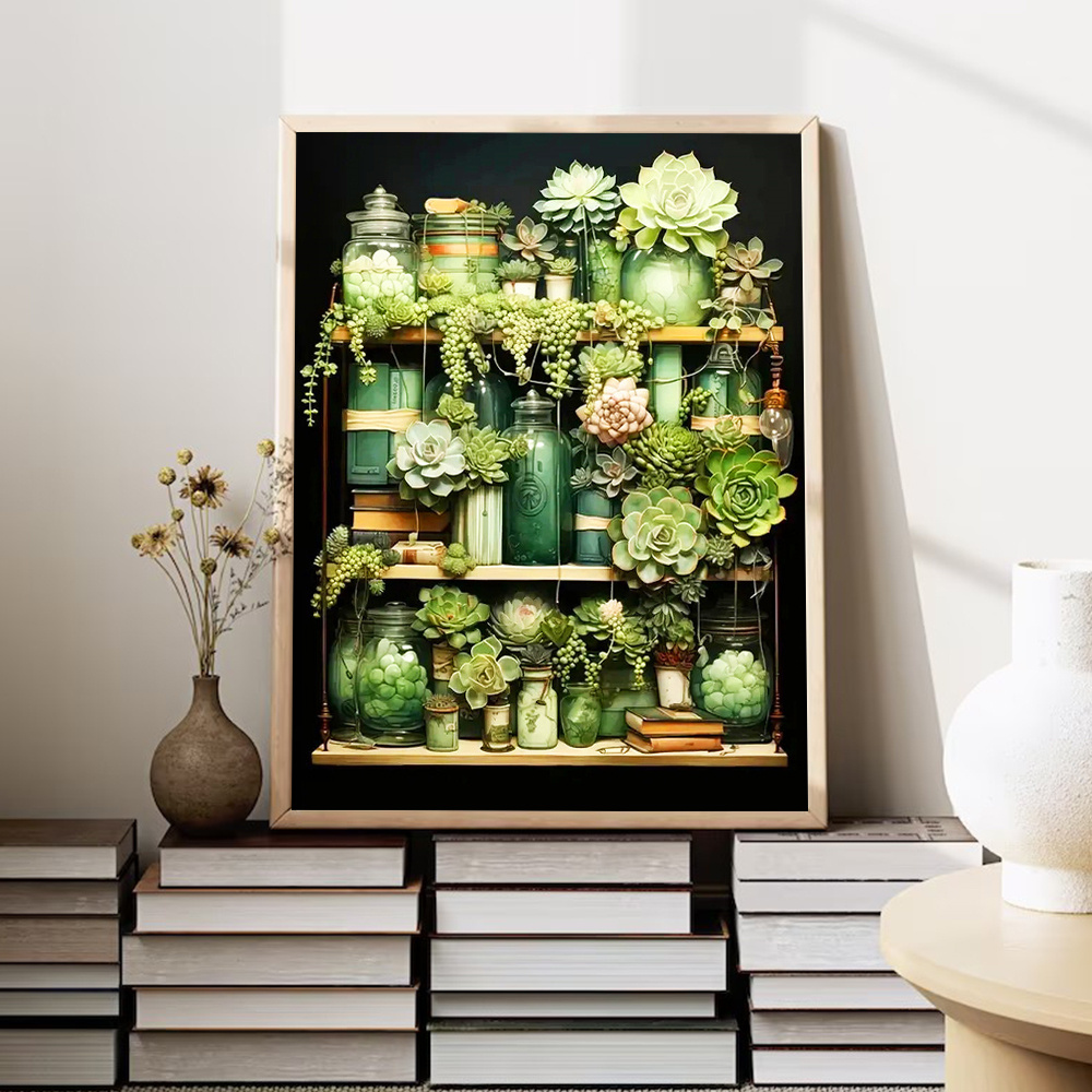 Huacan Diamond Painting Succul - Resin Art Wallpaper 评论和价格