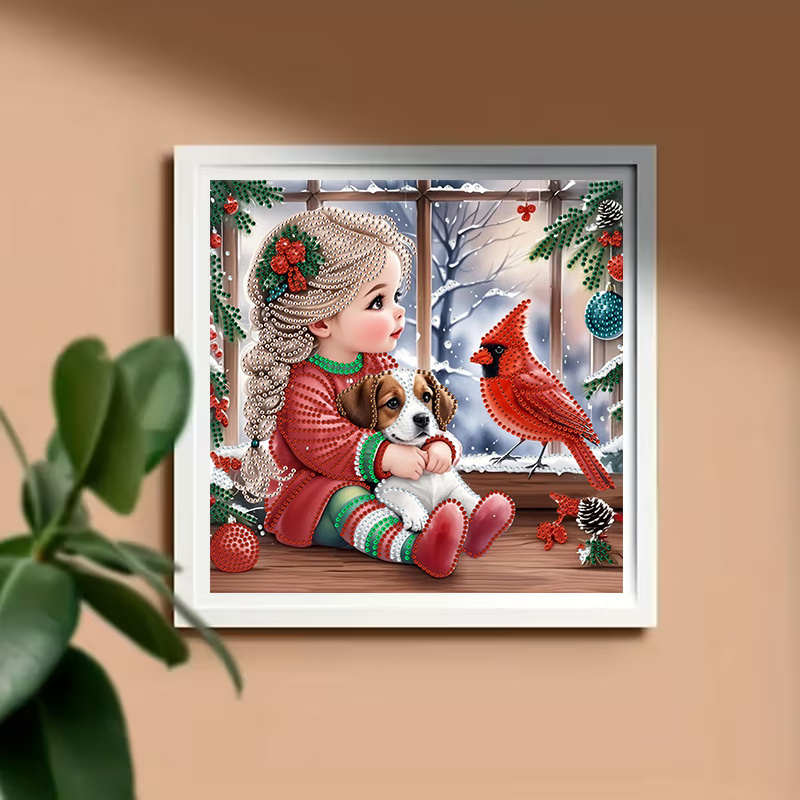 Winter Girl and Dog Diamond Pa - Resin Art Work 评论和价格